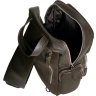 Добротная кожаная сумка-рюкзак из натуральной кожи коричневого цвета Vip Collection (21109) - 3