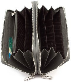 Вместительный кошелек из натуральной кожи на две молнии Marco Coverna (17863)