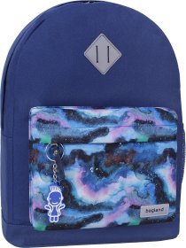Рюкзак синього кольору з текстилю з принтом космосу Bagland (55592)