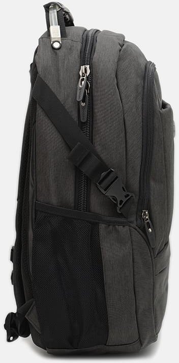 Легкий текстильный мужской рюкзак черного цвета Aoking (19298)