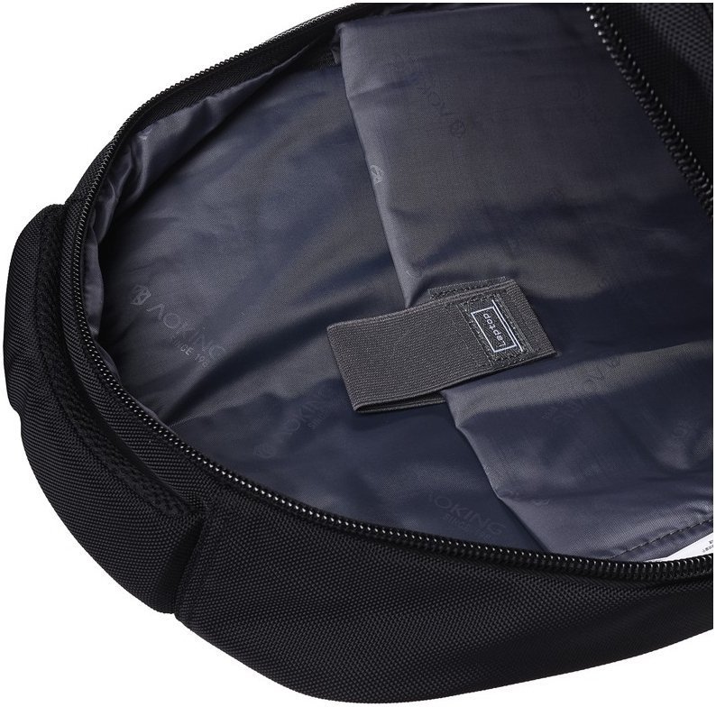 Чорний чоловічий рюкзак з поліестеру з відсіком під ноутбук Aoking 66192