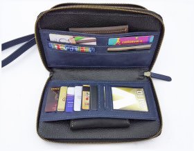 Синій чоловічий гаманець - клатч зі шкіри Крейзі VATTO (11834)