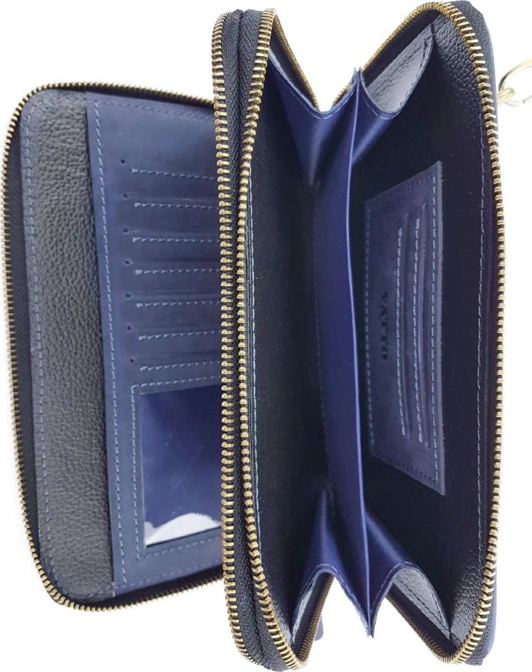 Синій чоловічий гаманець - клатч зі шкіри Крейзі VATTO (11834)