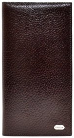 Мужской купюрник из натуральной фактурной кожи Desisan 106792 без застежки коричневого цвета