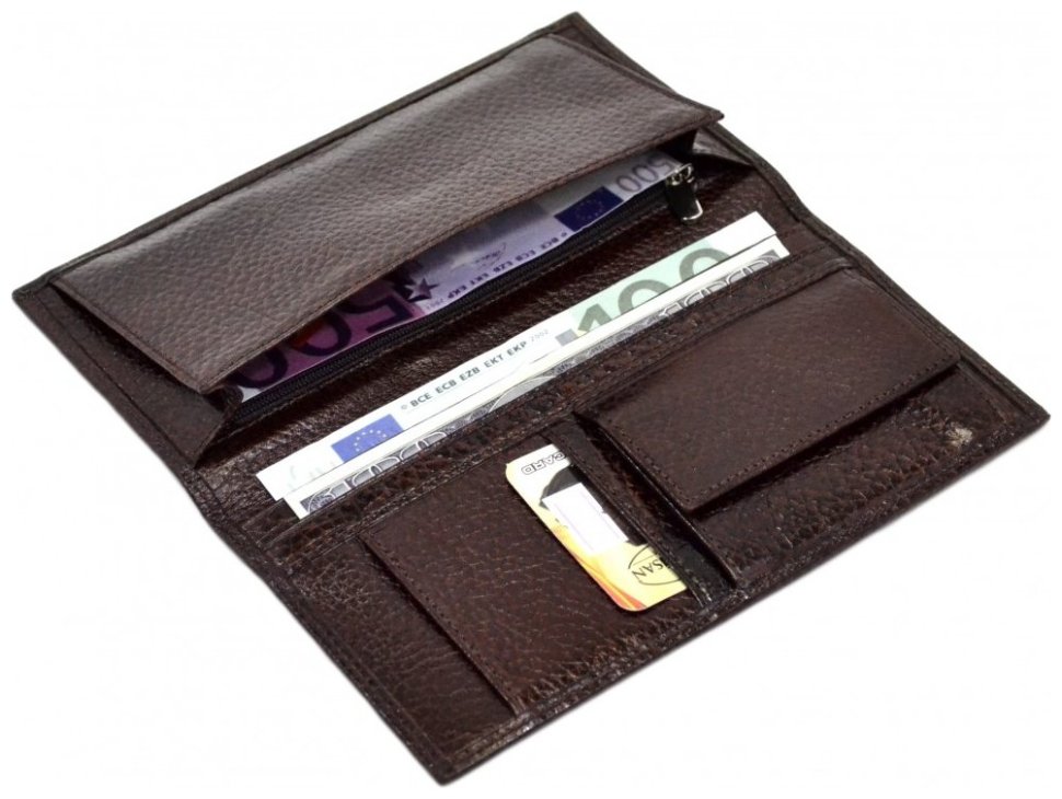 Мужской купюрник из натуральной фактурной кожи Desisan 106792 без застежки коричневого цвета фото №4 Мужской купюрник из натуральной фактурной кожи Desisan 106792 без застежки коричневого цвета modnotak фото №4