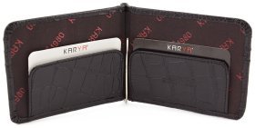 Мужской кожаный зажим для купюр и карточек KARYA (16157)