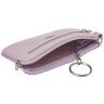 Компактная ключница из натуральной фактурной кожи с колечком для крепления на сумку Desisan 107192 сиреневого цвета modnotak фото - 3