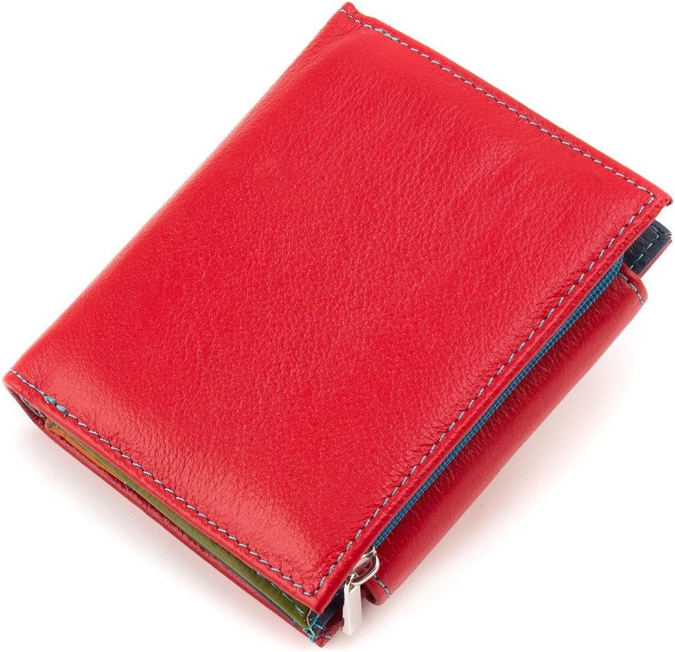 Красный женский кошелек из натуральной кожи с магнитной фиксацией ST Leather 1767292