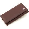 Коричневий жіночий гаманець із натуральної шкіри із клапаном на кнопці ST Leather 1767392 - 3