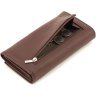 Коричневий жіночий гаманець із натуральної шкіри із клапаном на кнопці ST Leather 1767392 - 5