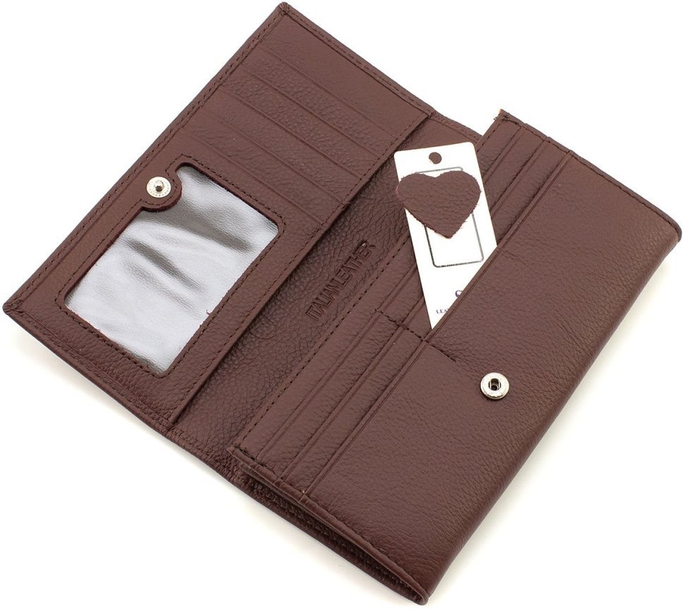 Коричневий жіночий гаманець із натуральної шкіри із клапаном на кнопці ST Leather 1767392