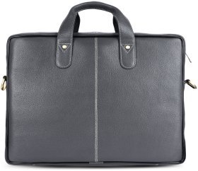 Повседневная сумка из натуральной фактурной кожи с ручками для ноутбука до 15"  Hammonds Flycatcher LB106 серого цвета 107992