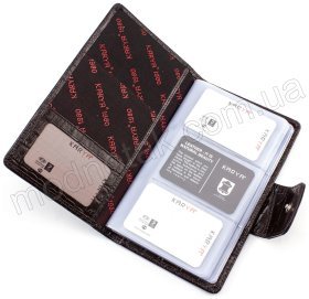 Солидная кожаная визитница с тиснением KARYA (16584)