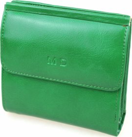 Яркий зеленый женский кошелек из кожзама на кнопке MD Leather (21540)