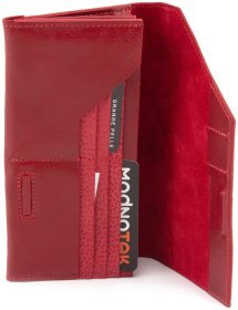 Женский большой кошелек ручной работы на магните Grande Pelle (13012)