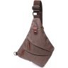 Коричневая мужская сумка-слинг среднего размера из текстиля Vintage 2422198 - 1