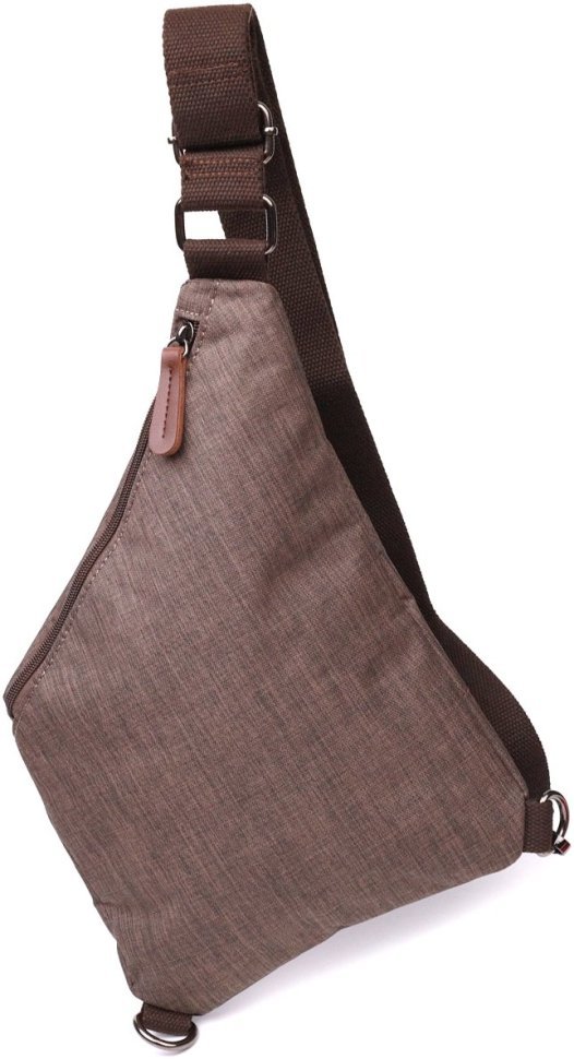 Коричнева чоловіча сумка-слінг середнього розміру з текстилю Vintage 2422198