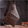 Коричнева чоловіча сумка-слінг середнього розміру з текстилю Vintage 2422198 - 7