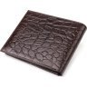 Коричневий чоловічий гаманець з натуральної шкіри з тисненням під крокодила CANPELLINI (2421583) - 2