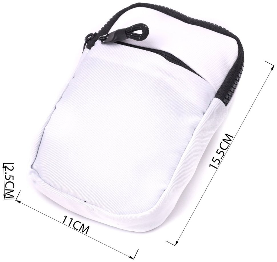 Компактная текстильная слинг-сумка белого цвета для путешествий Vintage 2422867 modnotak фото №3