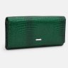 Лаковый кожаный женский кошелек с клапаном на магните Ricco Grande 109092 зеленого цвета modnotak фото - 2