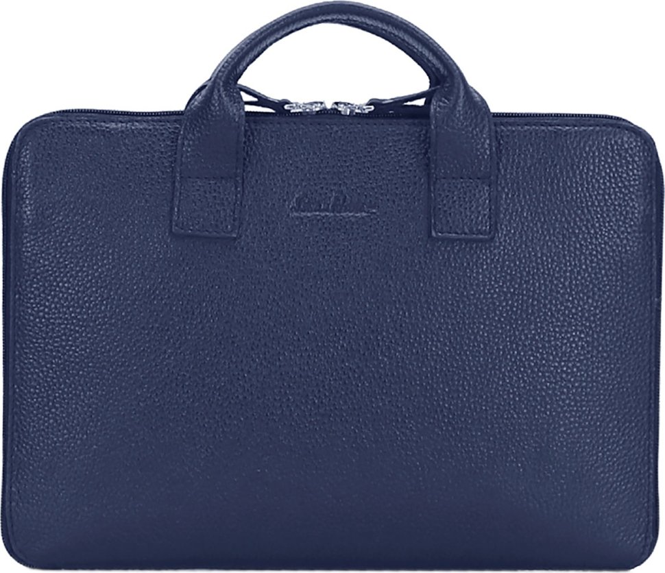 Темно-синяя сумка под ноутбук 13 дюймов из натуральной кожи Issa Hara (27103)