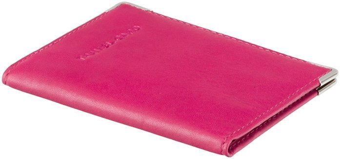 Рожевий жіночий картхолдер подвійного складання з натуральної шкіри Visconti 69092
