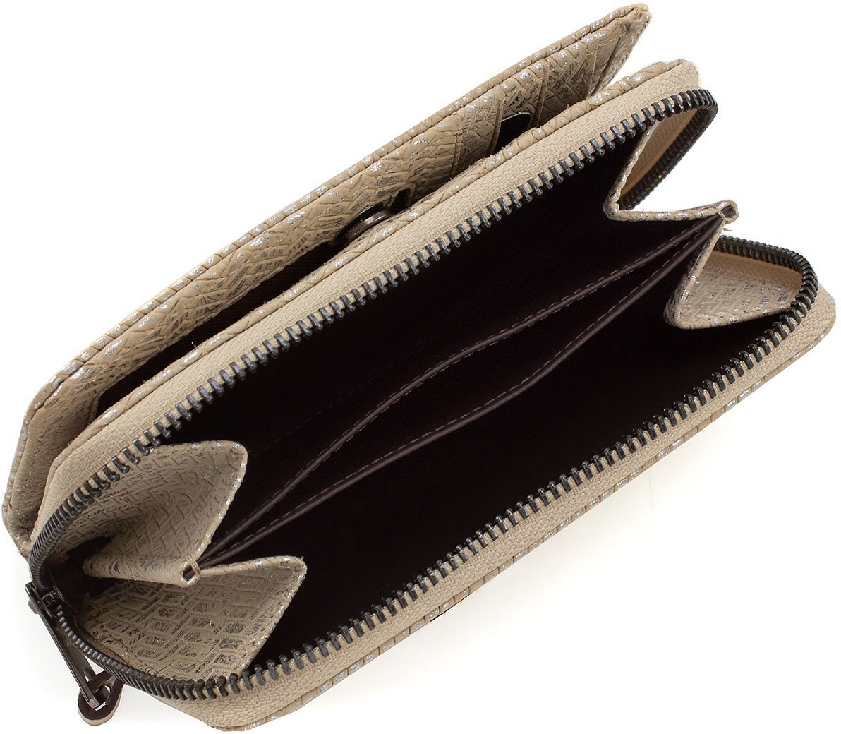 Бежевий жіночий гаманець з натуральної шкіри з візерунком Tony Bellucci (12485)