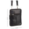 Миниатюрная мужская плечевая сумка из натуральной кожи черного цвета Visconti Remi 69192 - 4