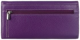 Женский кошелек из натуральной зернистой кожи фиолетового цвета с клапаном Desisan 80093
