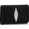 Стильний чорний гаманець на магніті зі шкіри морського ската STINGRAY LEATHER (024-18038) - 1