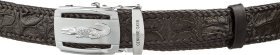 Черный ремень-автомат из натуральной кожи крокодила CROCODILE LEATHER (024-18604)