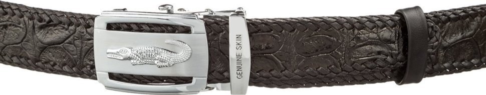Черный ремень-автомат из натуральной кожи крокодила CROCODILE LEATHER (024-18604) фото №2 Черный ремень-автомат из натуральной кожи крокодила CROCODILE LEATHER (024-18604) modnotak фото №2