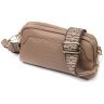 Бежевая женская сумка-кроссбоди из натуральной кожи с тиснением на два отделения Vintage 2422356 - 1