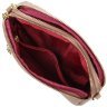 Бежевая женская сумка-кроссбоди из натуральной кожи с тиснением на два отделения Vintage 2422356 - 5