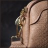 Бежева жіноча сумка-кроссбоді з натуральної шкіри з тисненням на два відділення Vintage 2422356 - 9