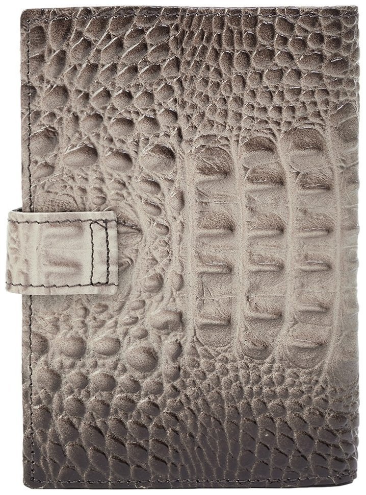 Бежевая женская обложка из натуральной кожи с фактурой под крокодила для паспорта и автодокументов Desisan 81193 modnotak фото №2