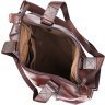 Стильна дорожня сумка з натуральної шкіри коричневого кольору Vintage (20486) - 3