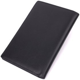 Мужское портмоне из натуральной кожи черного цвета без застежки Vintage Style 91393
