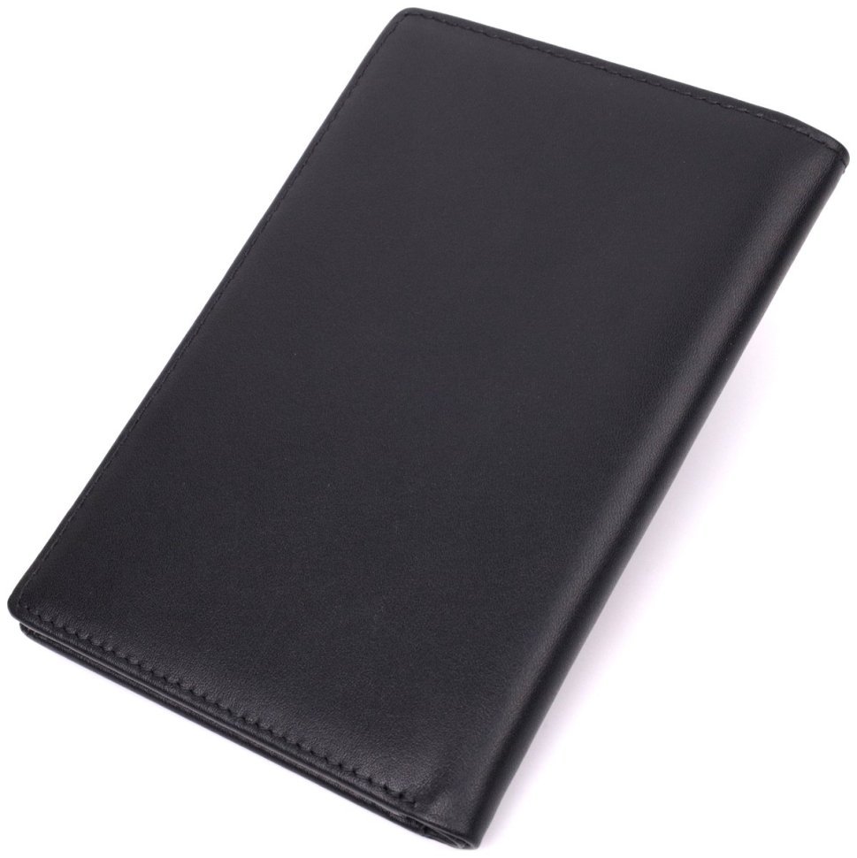 Мужское портмоне из натуральной кожи черного цвета без застежки Vintage Style 91393 фото №2 Мужское портмоне из натуральной кожи черного цвета без застежки Vintage Style 91393 modnotak фото №2