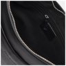 Чоловіча горизонтальна плечова сумка із натуральної шкіри флотар чорного кольору Keizer 71593 - 5