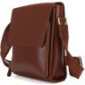 Коричневая сумка-планшет из натуральной кожи с ремешком на плечо VINTAGE STYLE (14124) - 1