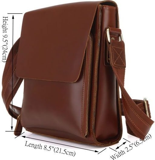 Коричневая сумка-планшет из натуральной кожи с ремешком на плечо VINTAGE STYLE (14124)