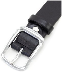 Женский ремень под брюки из итальянской кожи с хромированной пряжкой Gherardini 30110 Черный