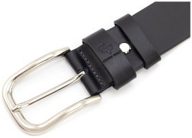 Чоловічий ремень з натуральної шкіри батал довжиною до 145 см Grande Pelle 41105 чорний