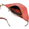 Червона жіноча поясна сумка зі шкіри крейзі хорс від бренду TARWA (19862) - 2