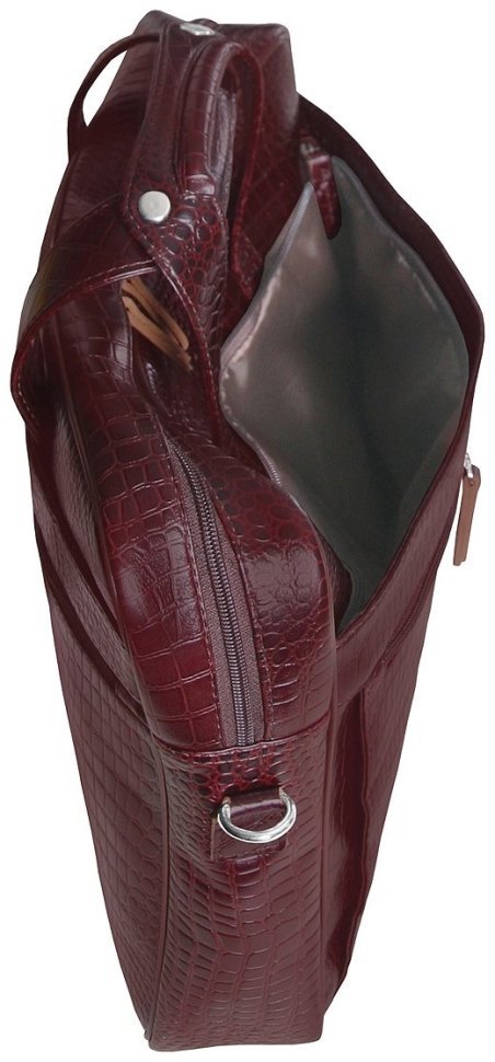 Сумка для ноутбука 15.6″ из коричневой кожи под рептилию Vip Collection 102393 modnotak фото №5