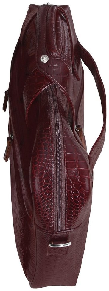 Сумка для ноутбука 15.6″ из коричневой кожи под рептилию Vip Collection 102393 modnotak фото №6