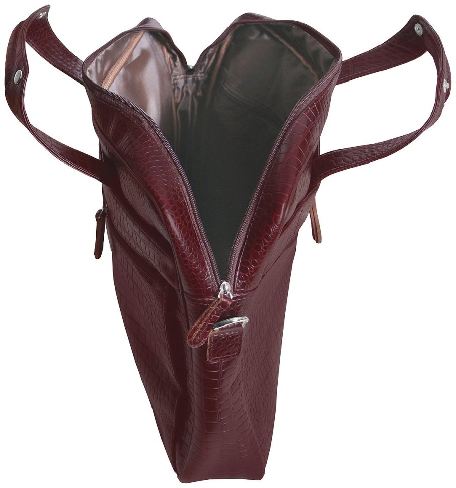 Сумка для ноутбука 15.6″ из коричневой кожи под рептилию Vip Collection 102393 modnotak фото №7