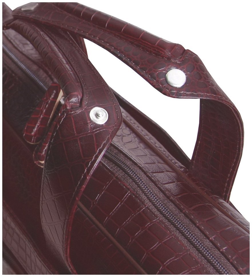 Сумка для ноутбука 15.6″ из коричневой кожи под рептилию Vip Collection 102393 modnotak фото №9